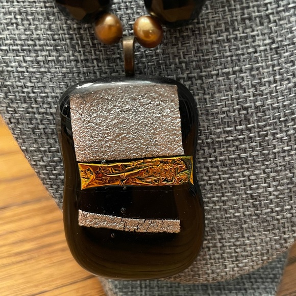 Artisan fused glass pendant made into one of a kind necklace @ 16”. - Picture 4 of 6